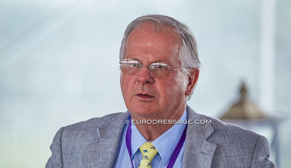 Axel Steiner judging at the 2014 Palm Beach Dressage Derby in Wellington, Florida :: Photo © Astrid Appels