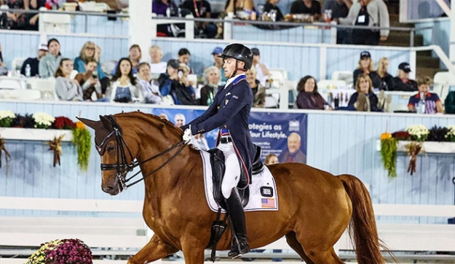 Benjamin Ebeling and Bellena at the 2025 Dressage at Devon CDI-W :: Photo © Sue Stickle