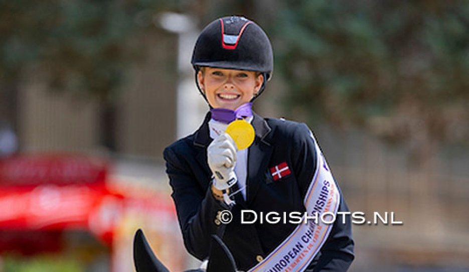 Filippa Jaeger Jensen wins kur gold at the 2026 European Pony Championships :: Photo © Digishots