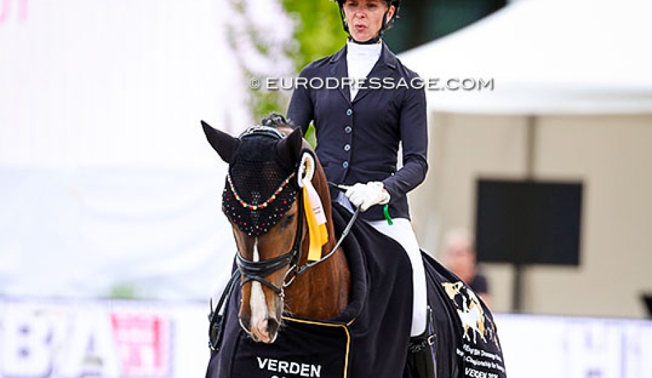 Einfach Imposant B Wins 5-YO Preliminary Test at 2026 World Young Horse Championships :: Photo © Astrid Appels