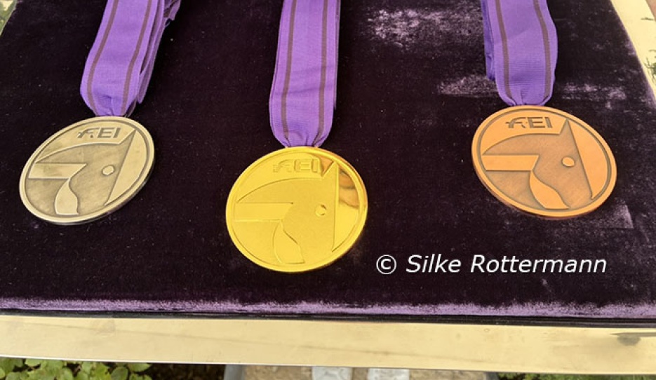 Five sets of medals had been handed out on the last day of para competition in Aachen :: Photo © Silke Rottermann