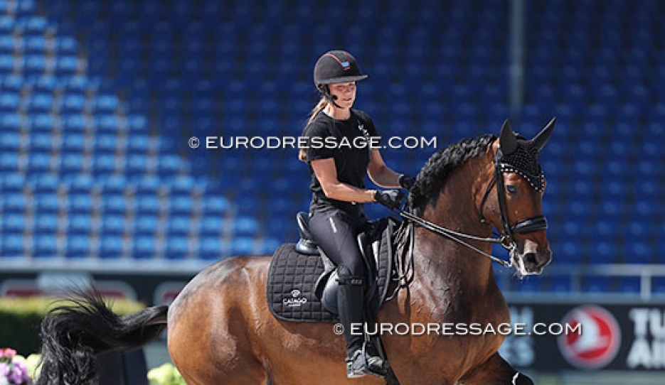 Cathrine Dufour and Mount St. John Freestyle schooling at the 2026 World Championships :: Photo © Astrid Appels