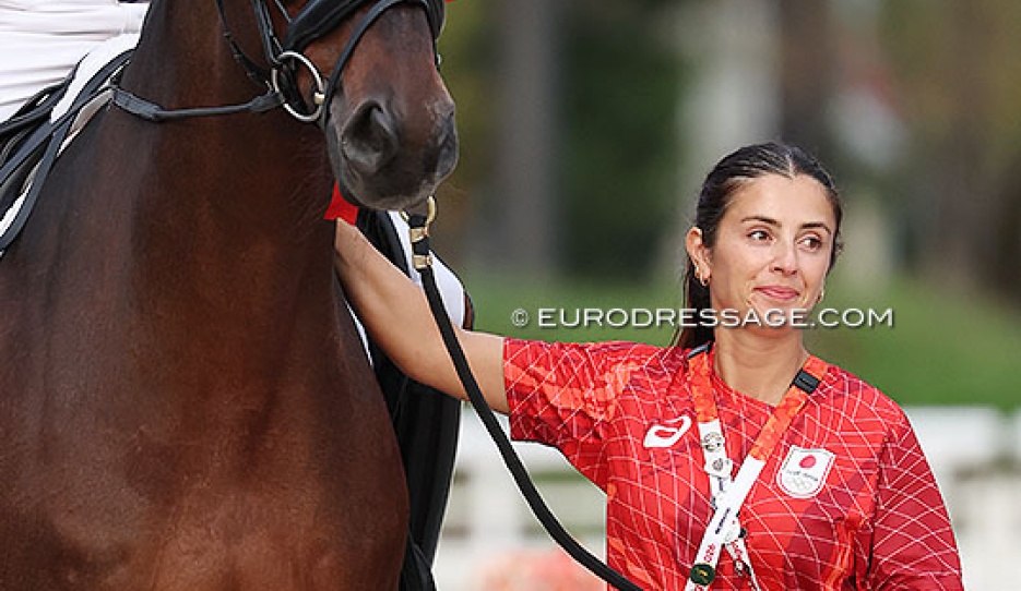 Groom Viktoria Riskalla and Furst William at the 2026 Asian Games in Tokyo :: Photo © Astrid Appels