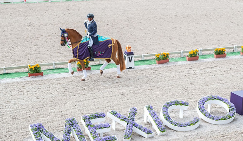 Julio Mendoza and Jewel's Goldstrike win the World Cup Qualifier at the 2026 CDI-W Mexico :: Photo © Lukasz Kowalski
