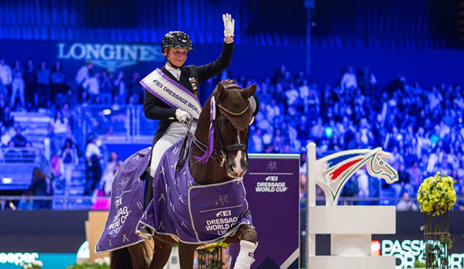 Isabell Werth and Viva Gold win the 2026 CDI-W Lyon Kur to Music :: Photo © Lukasz Kowalski