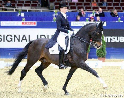 Pia Laus-Schneider on Shadow. Italy's highest scoring Grand Prix rider of the moment, who has not compete at the last few major Championships. They were not in Rio, nor in Gothenburg.