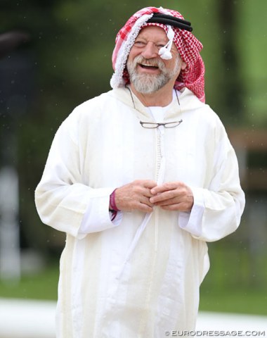 Ringmaster Pedro Cebulka dressed for the Horses & Dreams Meets the Royal Kingdom of Jordan occasion