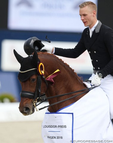 Daniel Bachmann Andersen and Blue Hors Veneziano won the Louisdor Cup qualifier