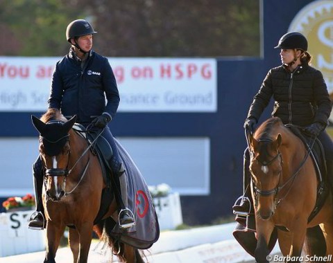 Patrik Kittel chatting with Isabell Werth. The Swede has been training with Werth occasionally for the past year