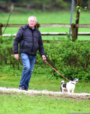 Trainer Jan Nivelle with his dog