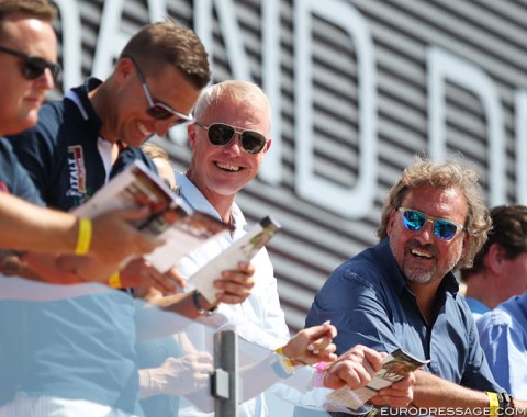 Andreas Helgstrand, Jan Brink,and  Johan Ifverson sharing a laugh