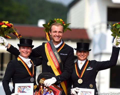 The podium after the Grand Prix and Special: Isabell Werth, Sönke Rothenberger, Dorothee Schneider