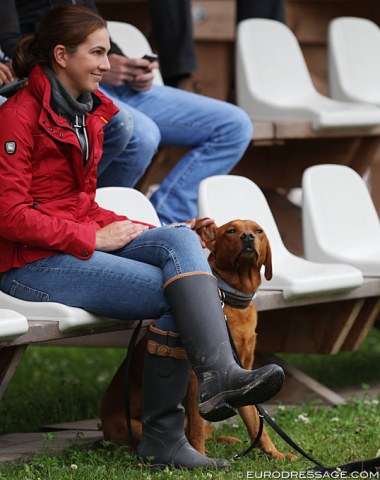 Lisa Müller's dog enjoying ear cuddles