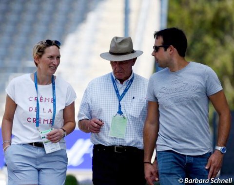 Anabel and Klaus Balkenhol with German Under 25 team trainer Sebastian Heinze