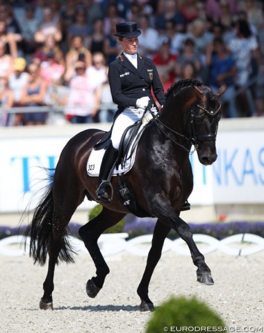 Helen Langehanenberg's Damsey looked a bit less fresh today in the Kur, but still rode to a fifth place with 82.575%