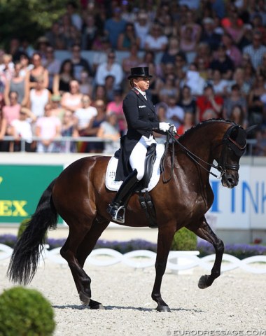 Dorothee Schneider's Sammy Davis Jr was a bit sharper and quicker behind today, which resulted in an 81.295% freestyle. Their music was some of the best of the day!