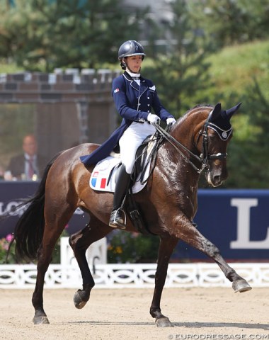 France's best, Capucine Noel on Soleil Noir vom Rosenhof. A talented pair that showed many highlights, but the mare got hot in canter and the contact with the bit was too strong