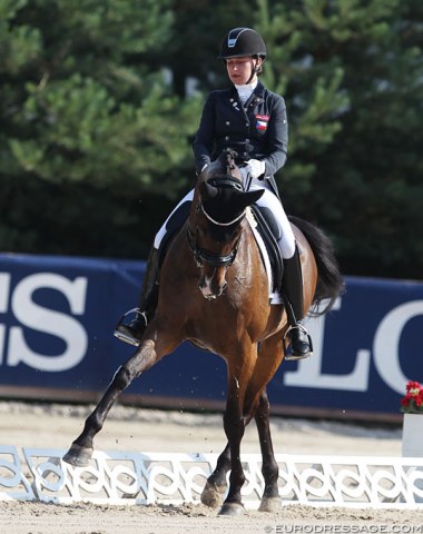 Anezka Zajicova on the former Verden World Young Horse Championship horse Stasia EG