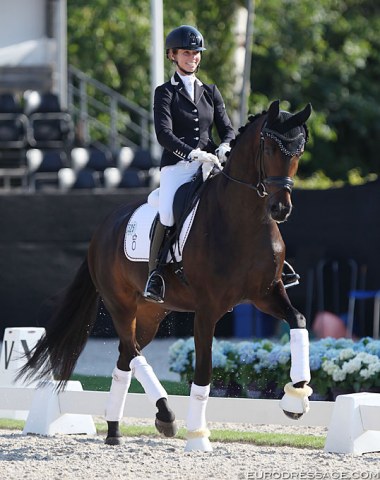 Eva Möller on Candy OLD, a horse she temporarily took over from Helen Langehanenberg who was pregnant