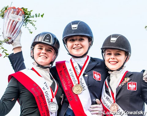 The junior podium: Małgorzata Kowalska, Alicja Pachulska and Julia Rogowska