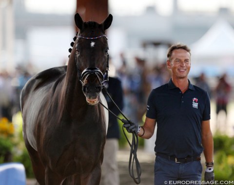 Carl Hester and Hawtins Delicato both are all smiles