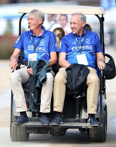 Judges Thomas Lang and Andrew Gardner share a ride