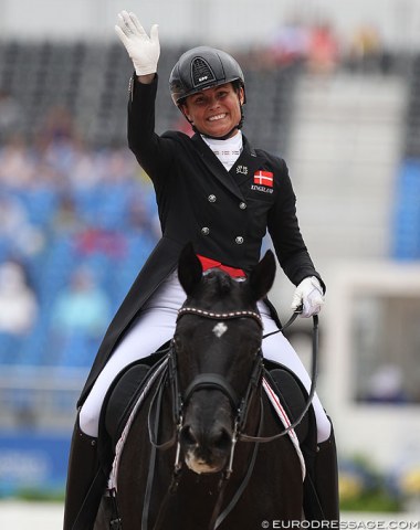 Denmark's second team reserve, Rikke Svane on Finckenstein, was called up for duty and rode their first WEG