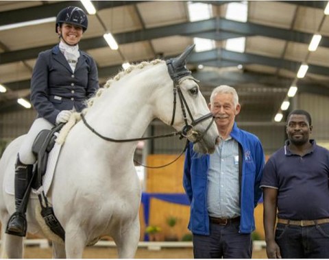 Test rider was Siobhan Records with her Lipizzaner gelding, Neapolitano Theodora (Neapolitano Romida imp/ Theodora I/Maestoso Stella)