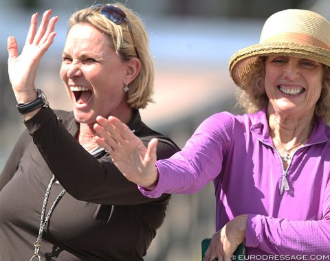 Ladies having fun during the trot up