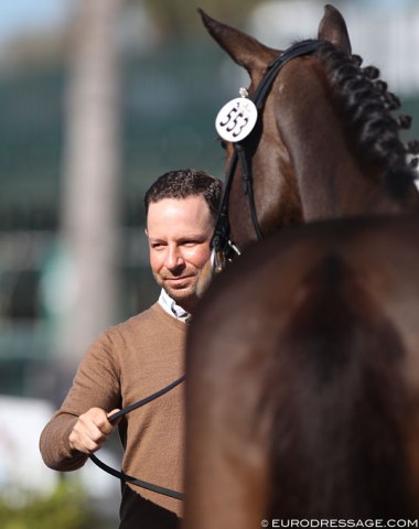 David Marcus trotting up Lily Zilo's horse