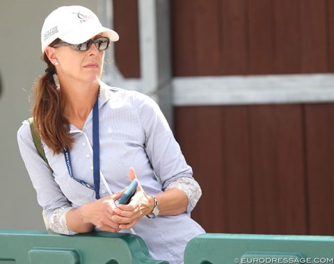 A focused Jessica Jo Tate looking at the trot up