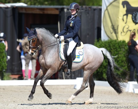 Swedish Zelma Bjork and the blue roan Montana (by Monty SP)