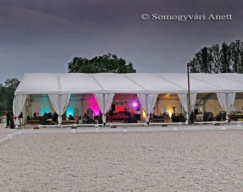 Riders' party in the ring side tent