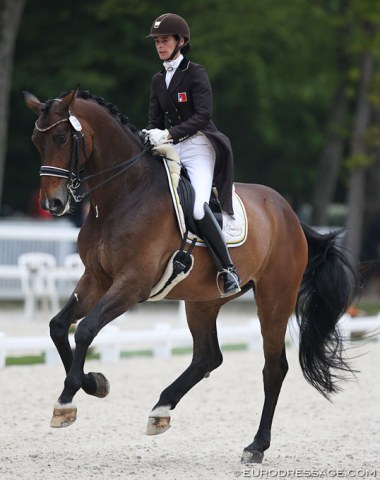 Swiss Birgit Wientzek-Plage on her second Grand Prix horse, Hot Secret (by Hotline x Sandro Hit)