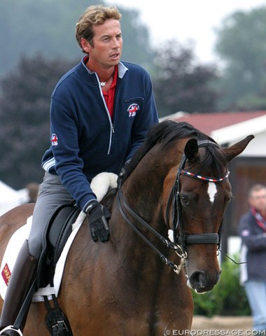 Carl and Escapado training at the 2005 Euros in Hagen