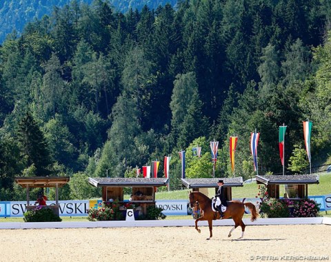 Isabell Werth and Bella Rose at the beautiful Schindlhof in Fritzens