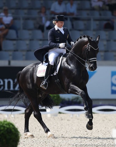 Michelle Hagman-Hassink on Sprehe's Hanoverian stallion Destano (by Desperados x Brentano II)