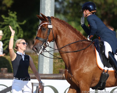 Denise Nekeman and Jeanine Nieuwenhuis ready for a high five