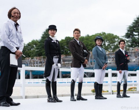 The riders and sport being presented to the locals