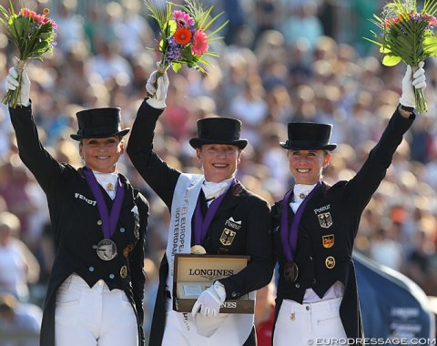 The kur podium with Schneider, Werth and Von Bredow-Werndl