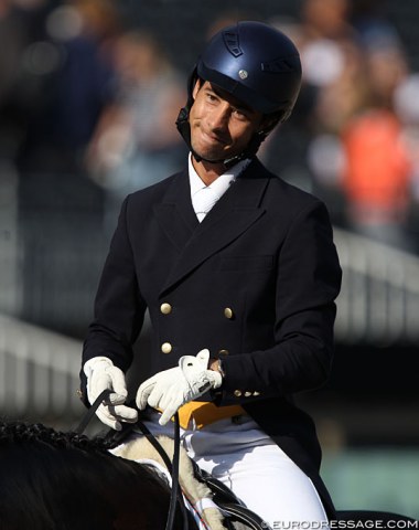 Portuguese team debutant Joao Torrao in his first year at Grand Prix on his first self trained Grand Prix horse and his first Europeans