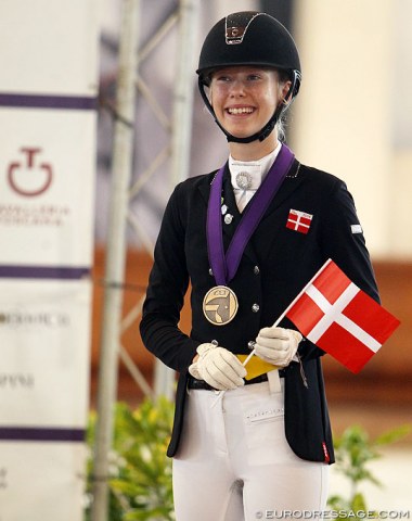 An example on the podium: Danish Annabelle Rehn was always smiling and looked thrilled to be a medalist!