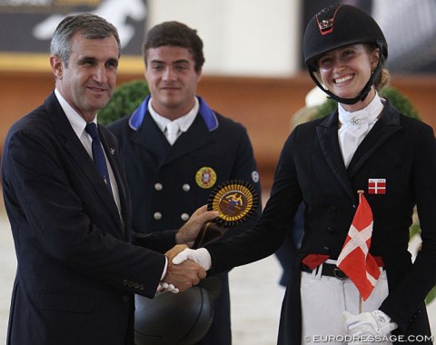 FISE president Marco di Paola with Danish Celine Rorbaek Silfen