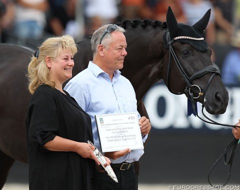 Zhaplin's proud breeders Bente Graasboll and Ole Magnus Jensen 