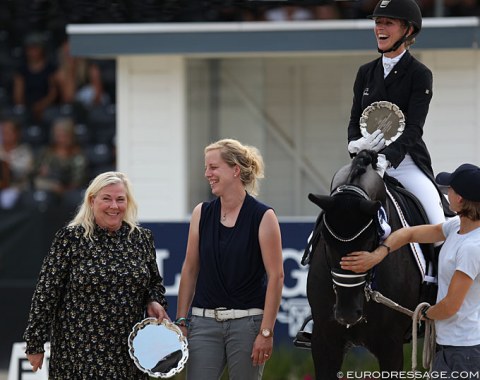 Owner Lone Boegh Henriksen, breeder Christine Arns-Krogmann and Isabel Bache-Freese on Total Hope