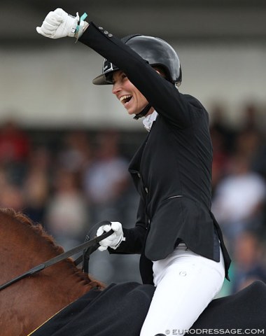 Eva Möller celebrates