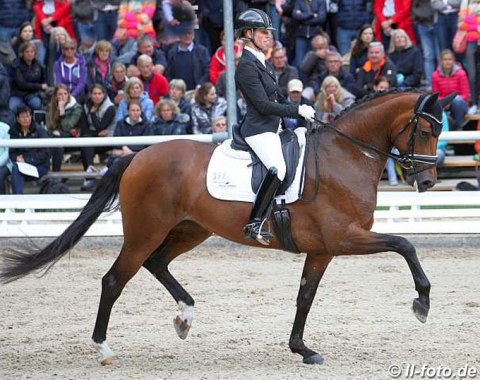 Eva Möller on Helgstrand Dressage's Westfalian mare Espe (by Escolar x Dimaggio). 