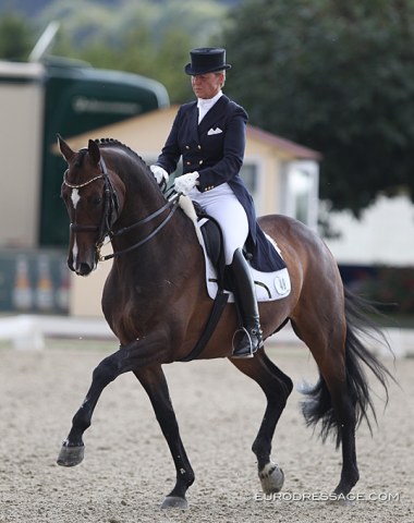 Insa Hansen on American Jamie White's Rhinelander gelding Rebroff (by Robespierrot x Oula Owl xx)