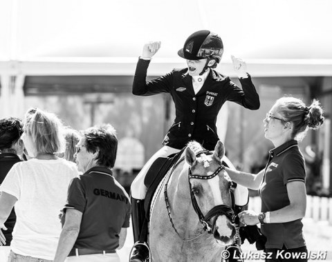 Rose Oatley celebrates