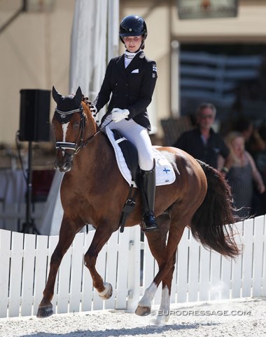 Finnish Pinka Pohjosmaki on the interestingly bred, 18-year old Caramba (by Constantin x Granulit)